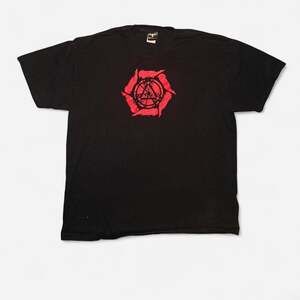 Vintage 2005 Throwdowns Vendetta Metalcore Band Graphic Tee Y2K Black X-Large